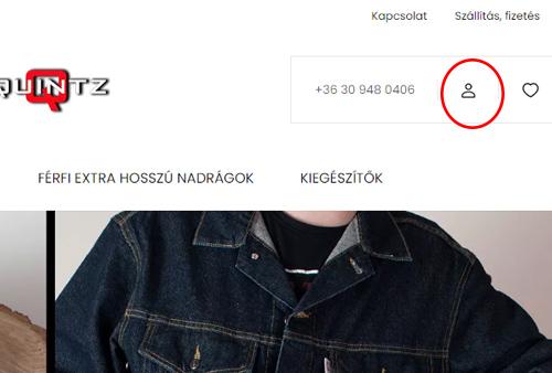 Quintz Jeans webshop fiók belépés